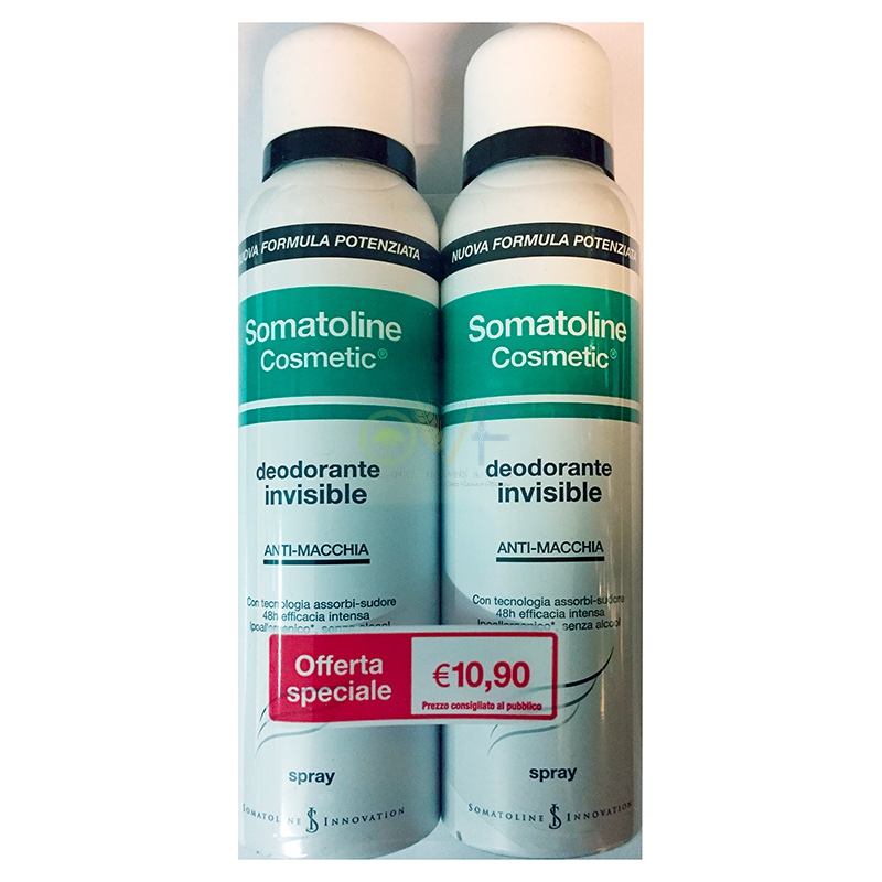 Somatoline Cosmetic Linea Corpo Deodorante Invisibile Spray Anti-Macchia 2x150ml